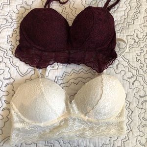 PINK padded bralettes